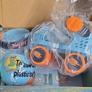 Blue and Orange Kids Roller Skates